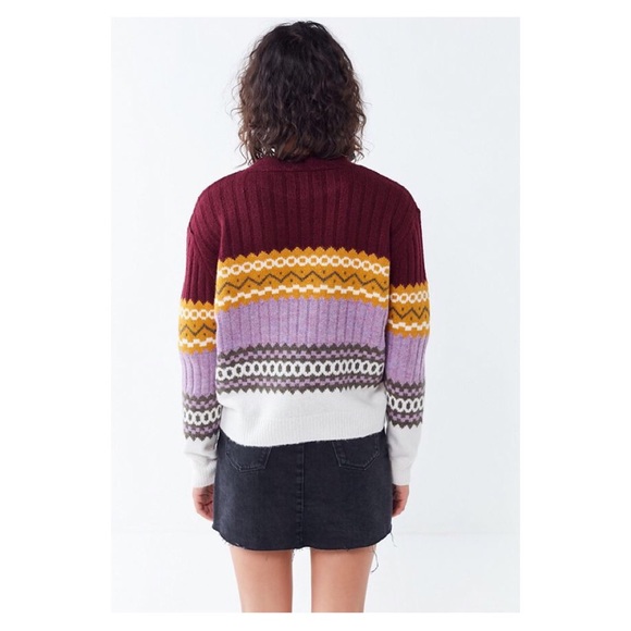 UO Color Pop Fair Isle Crew Neck Sweater - Picture 4 of 8